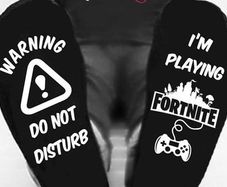 Warning do not disturb i'm playing Fortnite socks for kids and adults
