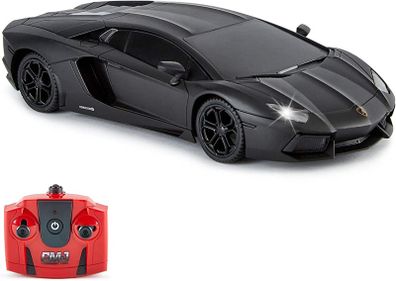 Lamborghini Aventador Official Licensed Remote Control Car with Working Lights, Radio Controlled On Road RC Car 1:24 Scale, 2.4Ghz Matte Black, Great Toys for Boys and Girls (FREE POSTAGE)