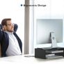 Monitor Stand Riser, 2 Tier Wooden Desk Riser, 420mm Wide, 142mm Height, 30kg Load, Cable Management Slots, Phone Holder, Non Slip Pads, Monitor Riser Stand, Desktop Organiser, Black Image 7
