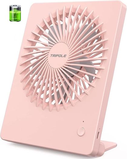 USB Desk Fan, 2000mAh Portable USB Fan 3 Speeds Rechargeable Mini Fan Battery Fan Last 4-16hrs, 180 Degree Adjustable Table Cooling Fan 30dB Silent Fan for Bedroom, Office, Library, Travel (FREE POSTAGE)