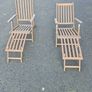 solid wood teak sunlounger / deck chair Image 2