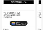 Two Hill 16 tickets For Dublin v Kerry
