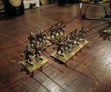 Painted metal pikemen,Warhammer?