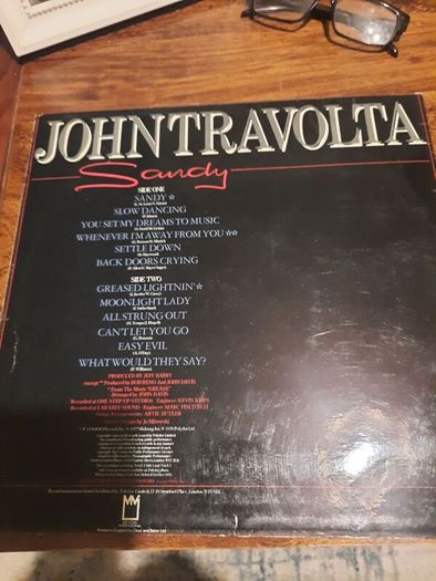 JOHN TRAVOLTA: Sandy LP-1978 UK Pressing-with original poster