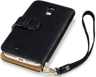 SAMSUNG i9500 GALAXY S4 Wallet Case Cover Black & Tan
