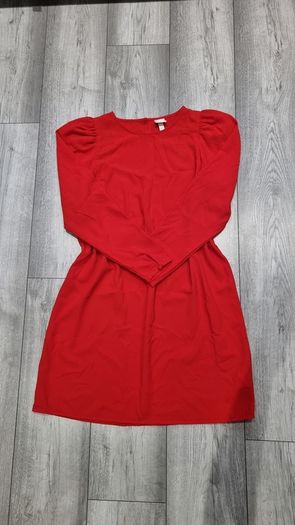 H&M Red Long Sleeve Shift Dress M