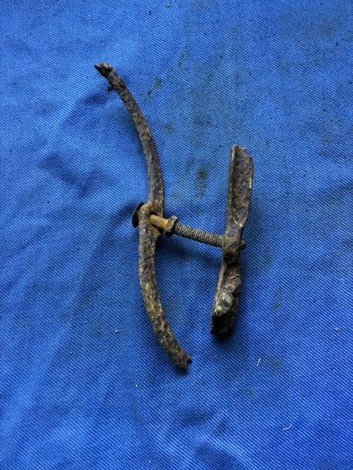 Cast iron band for end over end butter churn lid plus another misc butter churn item