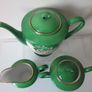 Vintage Chinese Emerald Green Teapot/ Sugar/Jug Deity Kwan Yin 1970s Image 2