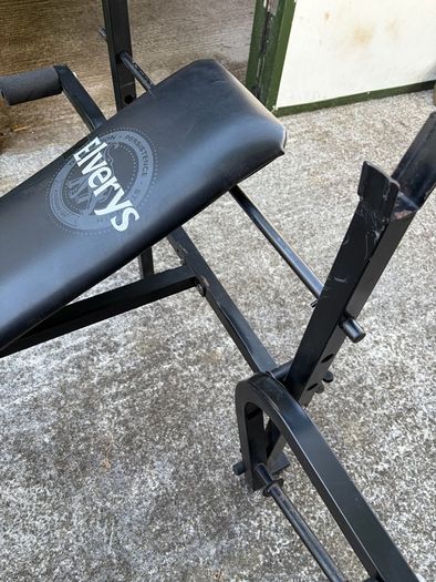 Elverys Weight Bench with Barbell Rack & Leg Extension