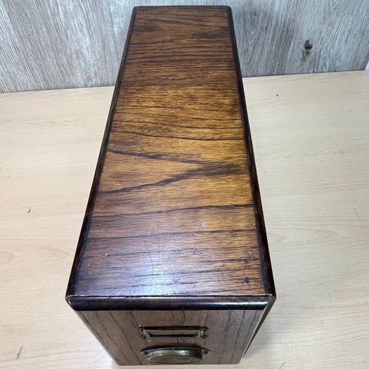 Victorian Oak Index Card Drawer - Large - 50cm x 17cm x 24cm