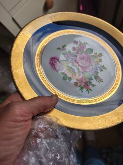 beautiful royal blue and gold plate