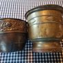 Two vintage brass flower pots Image 3