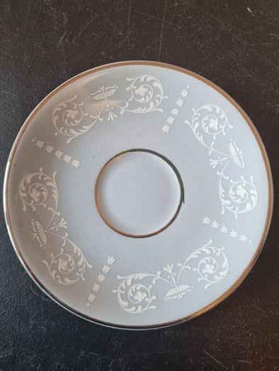 Vintage Arklow Pottery "Belvedere Grey" Demitasse Cups and Saucers