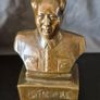 Small vintage bronze bust of chairman mao Image 8