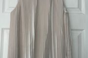 COS Sleeveless Beige Pleated Blouse - High Neck - UK 8 - Lined