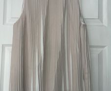 COS Sleeveless Beige Pleated Blouse - High Neck - UK 8 - Lined
