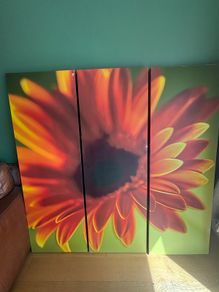 Large 3 Panel Floral Wall Art 5ft x 5ft