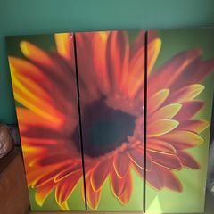 Large 3 Panel Floral Wall Art 5ft x 5ft
