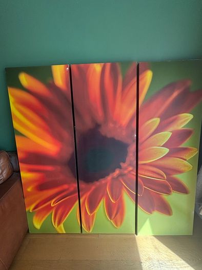Large 3 Panel Floral Wall Art 5ft x 5ft