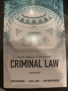 Criminal Law Smith, Hogan and Ormerod's (Seventeenth Edition)