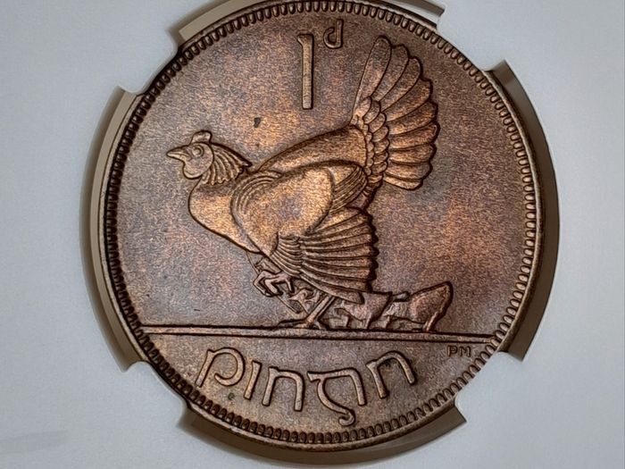 1928 Ireland 1d penny Prooflike High grade Unc coin standard post included using An post digital stamp 2.85 Read description