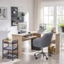 _L-shaped computer table, desk, corner desk with 2 shelves, 60 x 30 cm keyboard shelf, for the office and study, 140 x 120 x 75 cm, oak-colored Image 2