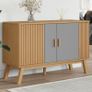 Sideboard Grey and Brown 114x43x73.5 cm Image 2