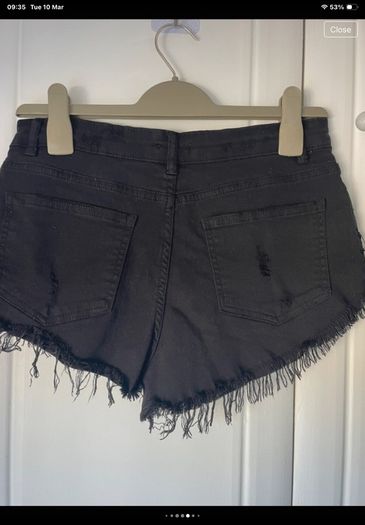 shorts  Bershka size 10 black frayed end style
