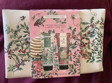 Vegan Body Care set. Washbag, Body Wash, Body Cream. New.