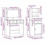 Dressing Table Set with Drawer 3 pcs Black oak Engineered wood Image 5
