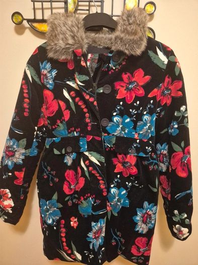 Catimini Paris Floral Velvet Coat, Age 11/12, 154cms