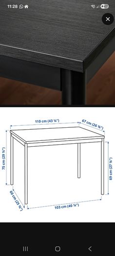 Ikea black Sandsberg Table 100x67cm