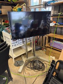 metal tv and stand