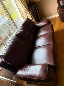Three leather recliner suite