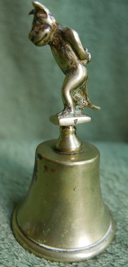 Vintage Brass Handbell Featuring a Mischievous  Handle