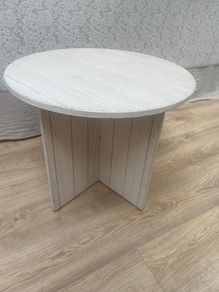 Round Wooden White Side / Coffee Table