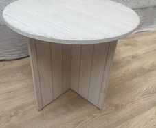 Round Wooden White Side / Coffee Table