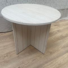Round Wooden White Side / Coffee Table
