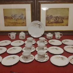 41 Piece Winterling Bavaria Harvest Gold Gilt Porcelain Tea Set For 12 Person Setting Made In Germany