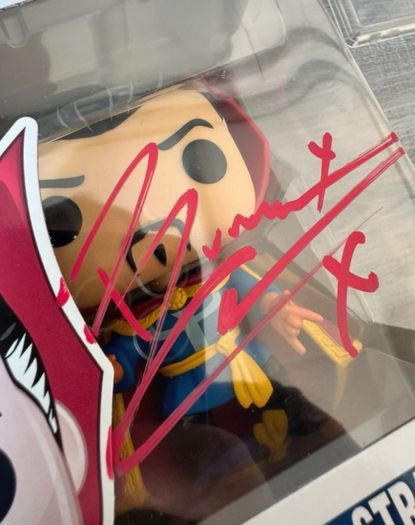 Signed autograph Funko pop Marvel Dr. Strange Benedict Cumberbatch.