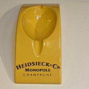 Vintage Heidsieck & Co. Monopole Champagne Yellow Ceramic Ashtray l