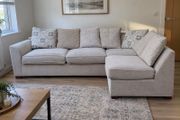 Beige L shaped corner sofa