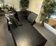 Black wooden desk