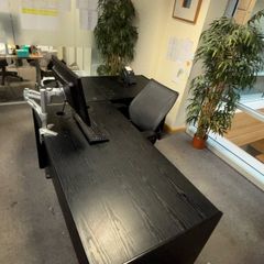 Black wooden desk