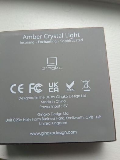 Gingko Amber Crystal Light - Solar System Night Light / Desk Lamp