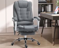 Heated 6 Points Vibration Massage Executive Office Chair Adjustable Swivel
