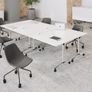 White Tilting Training Room Retangular Table - 1500w x 750d Image 2