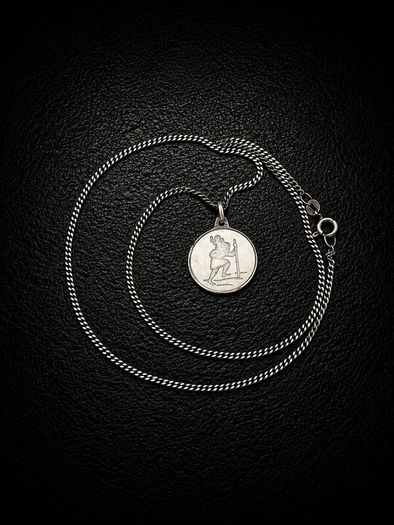 Vintage 925 Sterling Silver St Christopher Necklace