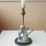 Irish Vintage Table Lamp by Mahoona  Lighting  porcelain figurine on the wooden base Height 43 cm Image 2