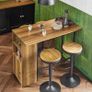 Kitchen Bar Table with Storage Shelves and Fold Out Extension Image 6